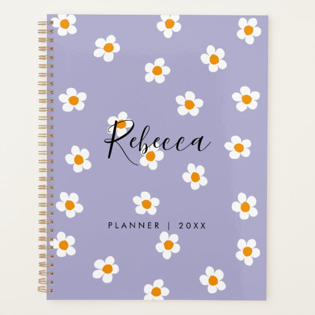 Moderne Purple Daisy Floral 2023 Personnalisé (Devant)