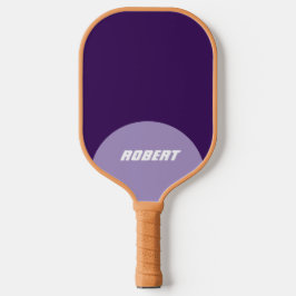 Moderne purpur- und weiße Monogramm-Name Pickleball Schläger