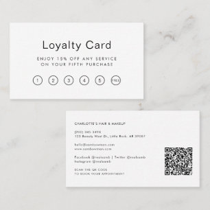 Moderne QR Code Beautician Salon Loyalty Card Treuekarte