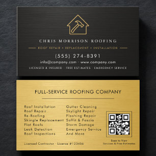 Moderne QR-Code-Dachdecker-Service  Visitenkarte
