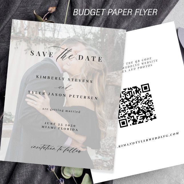 Moderne QR CODE Foto Hochzeit sparen das Datum Flyer (Von Creator hochgeladen)