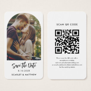 Moderne QR Code Foto Wedding Website Save the Date