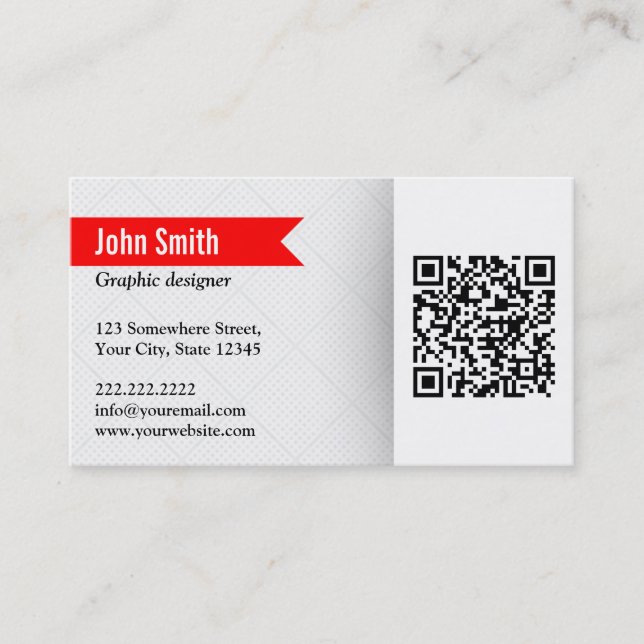 Moderne QR Code-Grafikdesign-Visitenkarte Visitenkarte (Vorderseite)