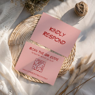 Moderne QR-Code-Hochzeit RSVP Karte