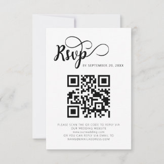 Moderne QR-Code-Hochzeitkarten für RSVP
