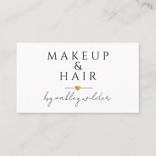 Moderne QR-Code-Make-up und Haare Visitenkarte (Vorderseite)