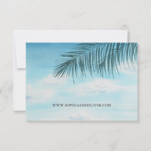 Moderne QR Code Ocean Blue Beach Wedding RSVP Card Karte