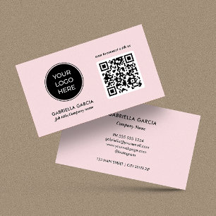 Moderne QR-Code-Rosé-Logo Visitenkarte