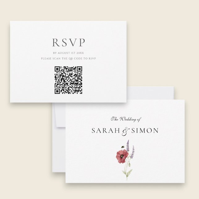Moderne QR-Code-RSVP-Karte RSVP Karte (Von Creator hochgeladen)