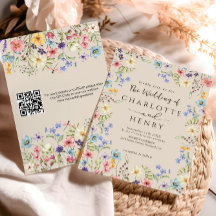 Moderne QR-Code-Rustikal-Einfache-Wildblumen-Hoch