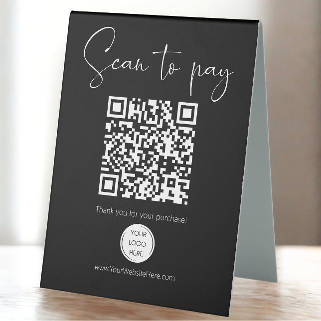 Moderne QR-Code-Scan-to-Pay-Venmo + Scan für Menü Tischaufsteller (Von Creator hochgeladen)