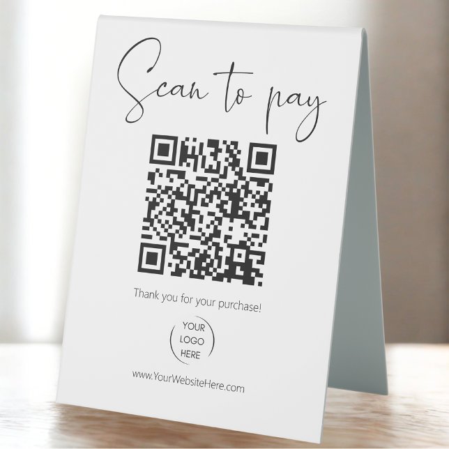 Moderne QR-Code-Scan-to-Pay-Venmo + Scan für Menü Tischaufsteller (Von Creator hochgeladen)