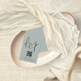 Moderne QR Code Skript Hochzeitslitz RSVP Karte