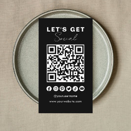 Moderne QR Code Social Media Connect mit uns Visitenkarte