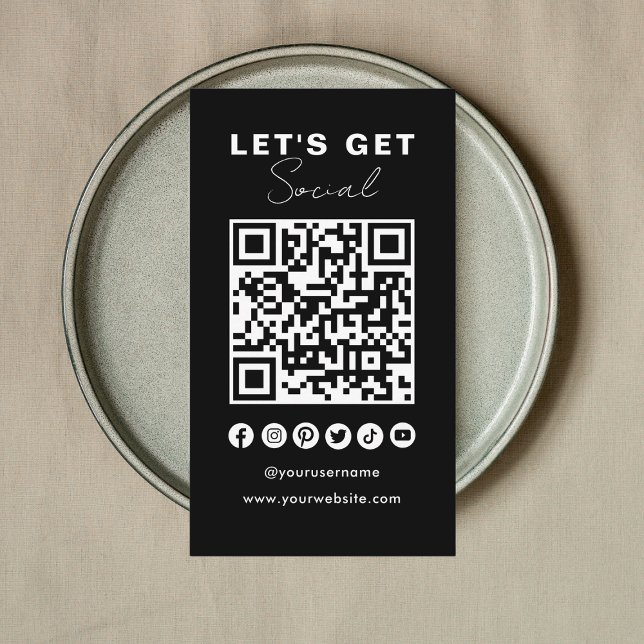 Moderne QR Code Social Media Connect mit uns Visitenkarte (Von Creator hochgeladen)