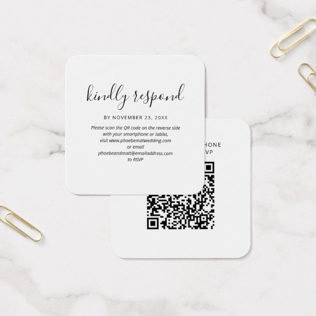 Moderne QR Code UAWG Wedding Website Card (Büro)