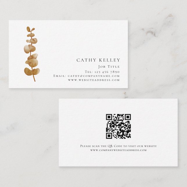 Moderne QR-Code-Visitenkarte Visitenkarte (Vorne/Hinten)