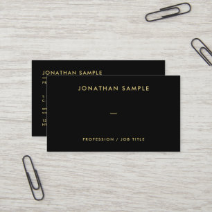 Moderne QR-Code-Vorlage Eleganter Schwarzer Gold-T Visitenkarte