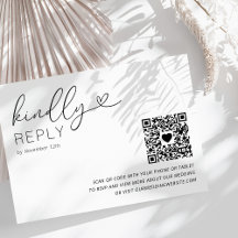 Moderne QR Code Wedding RSVP Card