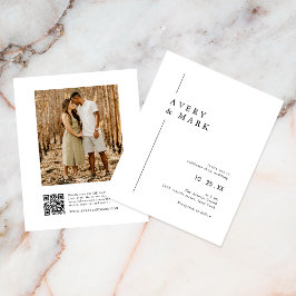 Moderne QR-Kodex Einladung zur Hochzeit