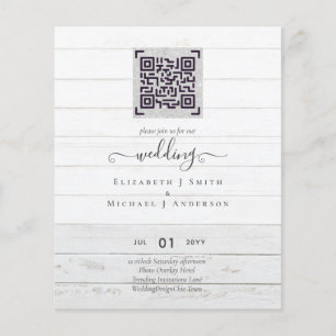 Moderne QR-Scan-Code-Hochzeit Einladungen zum Spei Flyer