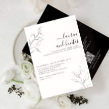 Moderne QR-Schwarz-weiße botanische Hochzeit