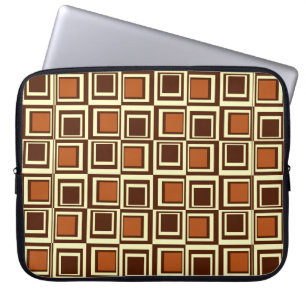 Moderne Quadrate, karamelliger und schokoladenbrau Laptopschutzhülle