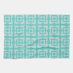 Moderne Quadrate Muster Aquamarine Geschirrtuch