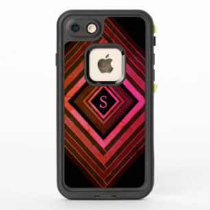 Moderne Quadrate rustikal rosa geometrische Monogr