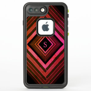 Moderne Quadrate rustikal rosa geometrische Monogr