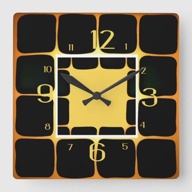 Moderne quadratische Wanduhr (Vorderseite)