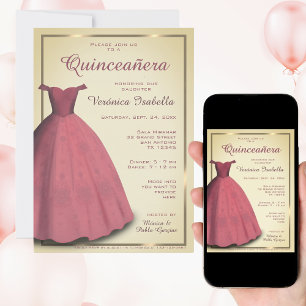 Moderne Quinceañera mis quince Party Einladung