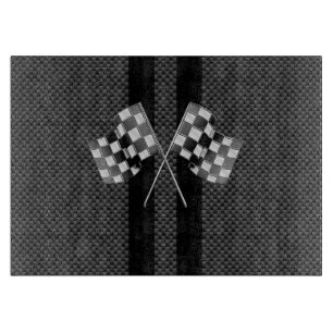 Moderne Racing Flags Streifen im Carbon Fibre Stil Schneidebrett