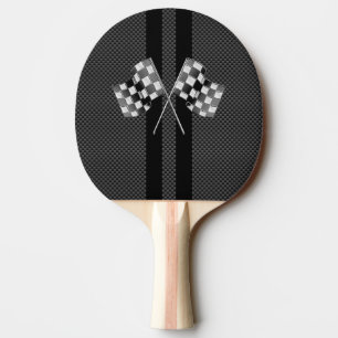 Moderne Racing Flags Streifen im Carbon Fibre Stil Tischtennis Schläger