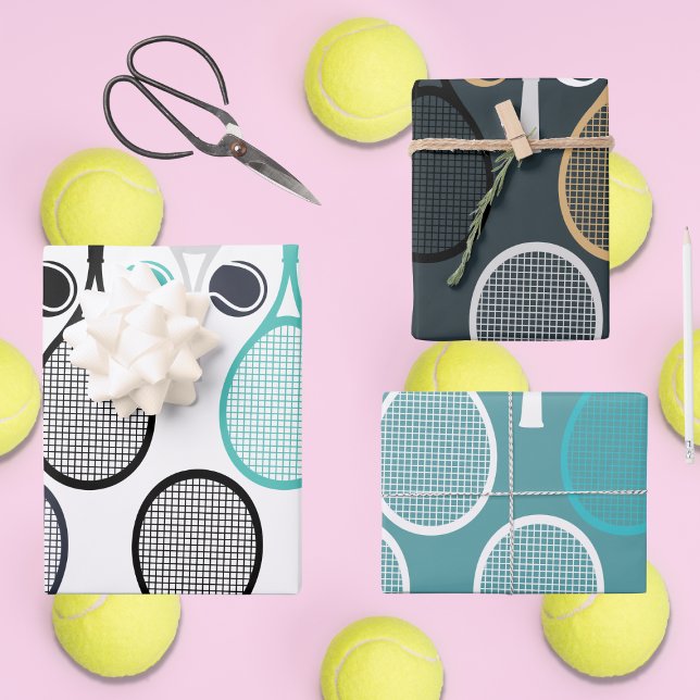 Moderne Racket Wrapping Paper Sheets Geschenkpapier Set (Von Creator hochgeladen)