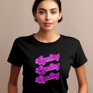 Moderne Radgrafik für Radfahrerin T-Shirt
