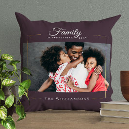 Moderne Rahmen | Familie ist alles Foto Gold Kissen
