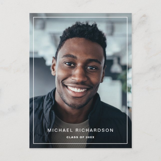 Moderne Rahmen | Partei für das vertikale Zwei-Fot Einladungspostkarte (Vorderseite)