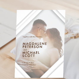 Moderne RahmenWedding mit persönlichem Foto Einladung