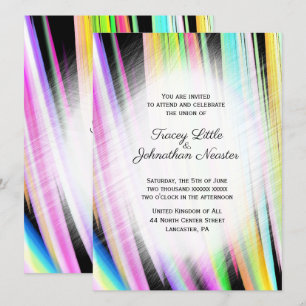 Moderne Rainbow Art Hochzeiten Einladung