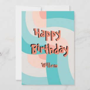 Moderne Rainbow Color Abstrakt Happy Birthday Einladung