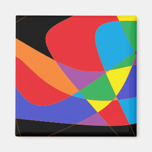 Moderne Rainbow-farbene Kunst Magnet