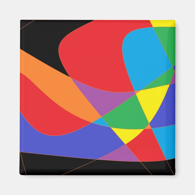 Moderne Rainbow-farbene Kunst Magnet (Vorne)