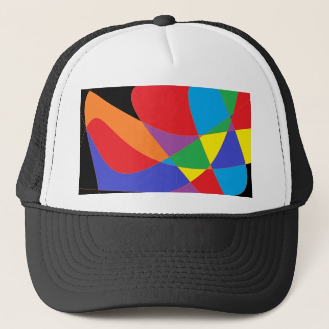 Moderne Rainbow-farbene Kunst Truckerkappe (Vorderseite)