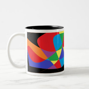 Moderne Rainbow-farbene Kunst Zweifarbige Tasse