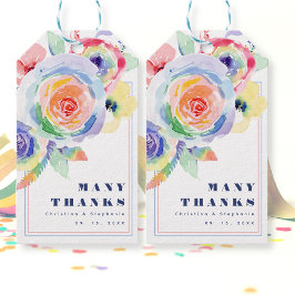 Moderne Rainbow Floral LGBTQ Hochzeit Vielen Dank Geschenkanhänger
