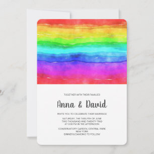 Moderne Rainbow-Hochzeit Einladung