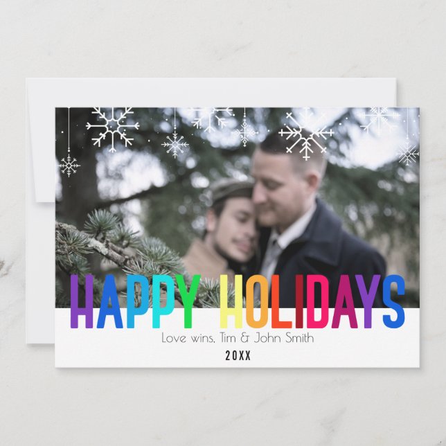 Moderne Rainbow Holiday Carte photo (Devant)