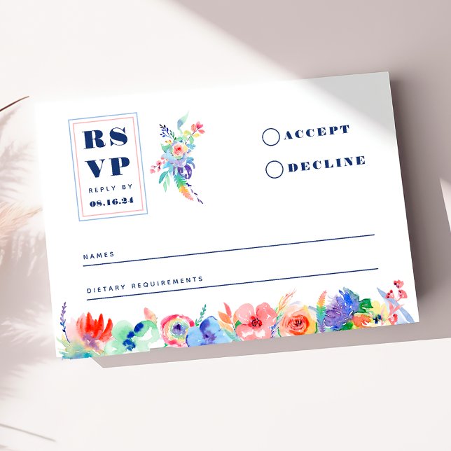 Moderne Rainbow LGBTQ Wedding RSVP Card (Von Creator hochgeladen)