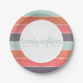 Moderne Rainbow Stripes Graduation Party Teller